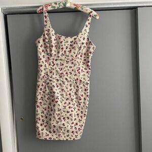 No Boundaries Red and Green Floral mini dress